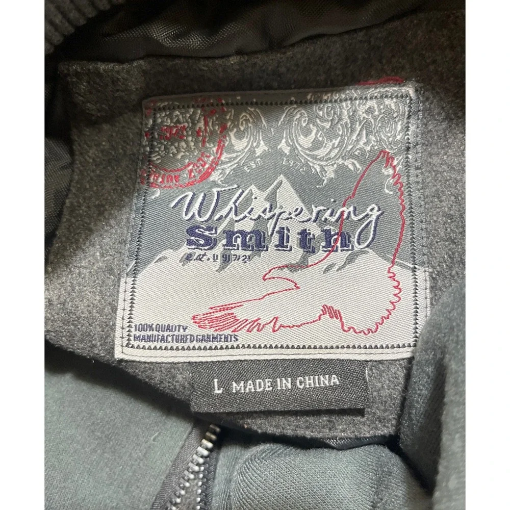 Whispering Smith‎ Gray Lined Double Breasted Heavy Wool Blend Coat Large Read